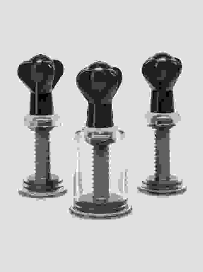DOMINIX Deluxe Nipple and Clit Triple Sucker Set, Black, hi-res